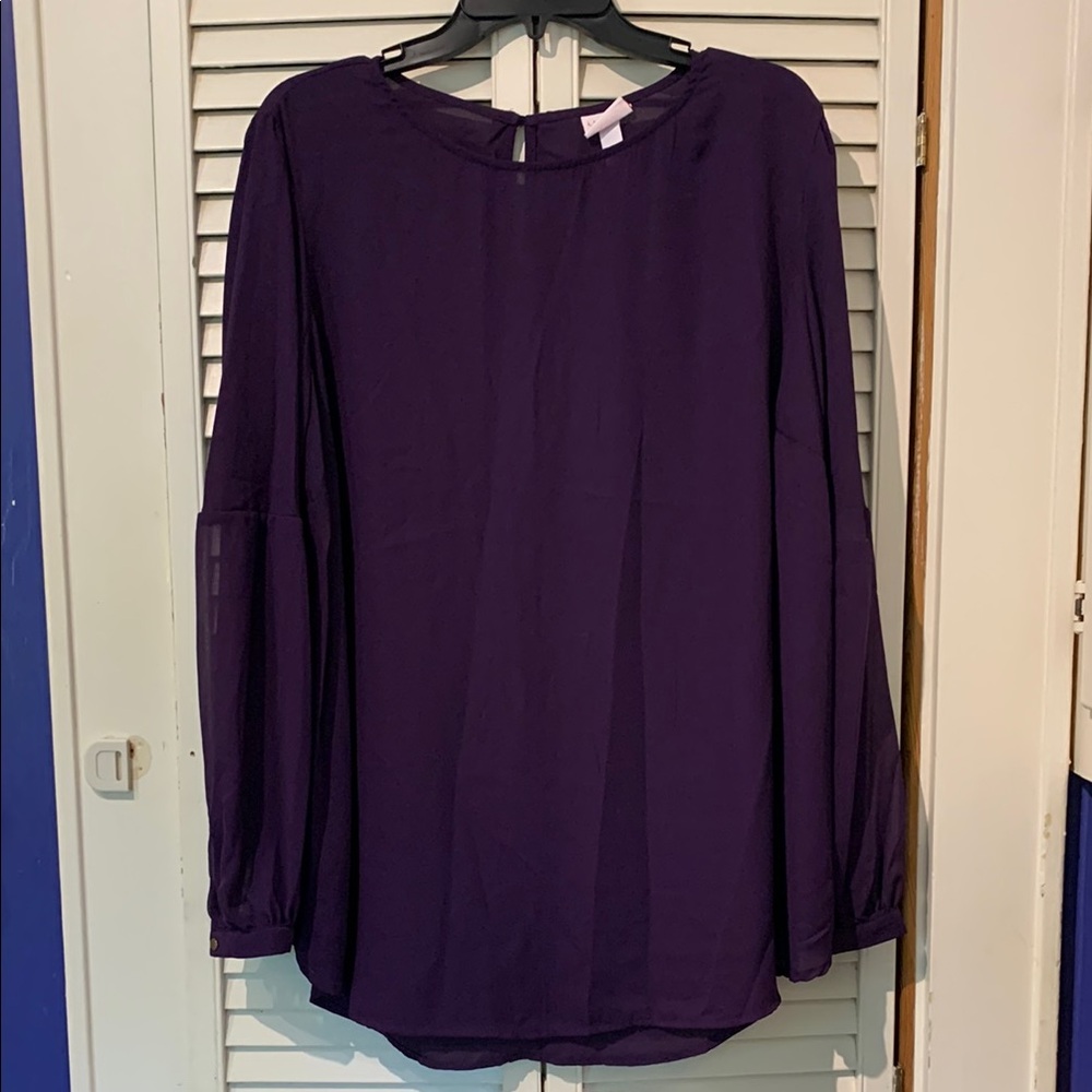 Ingrid & Isabel Purple Long Sleeve Blouse